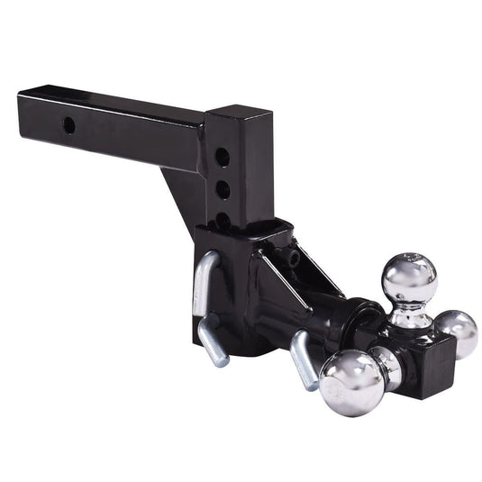 Triple Ball Swivel Adjustable Drop Turn Trailer Tow Hitch Mount for 2" Receiver