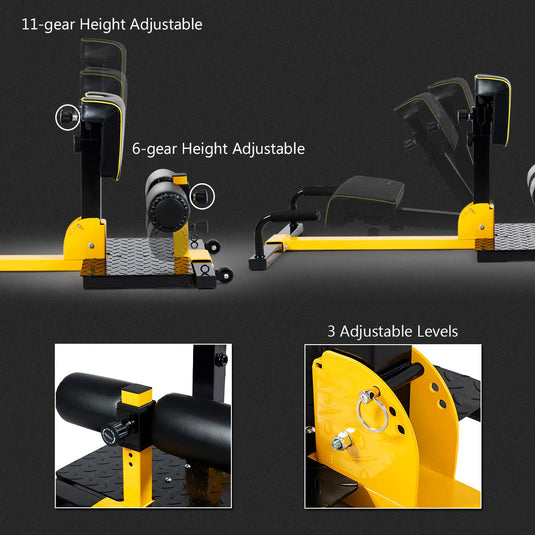 Deep Squat Machine with Anti-Skid Measures, Soft PVC Cover, Handy Wheels - GoplusUS