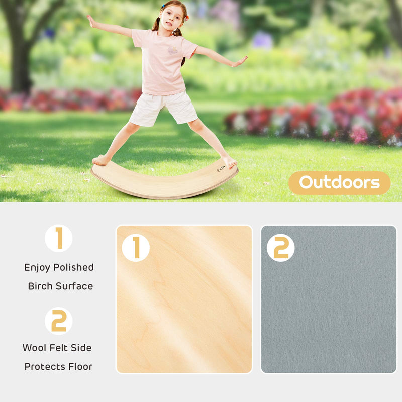 Load image into Gallery viewer, Wooden Balance Board Curvy Wobble Board
