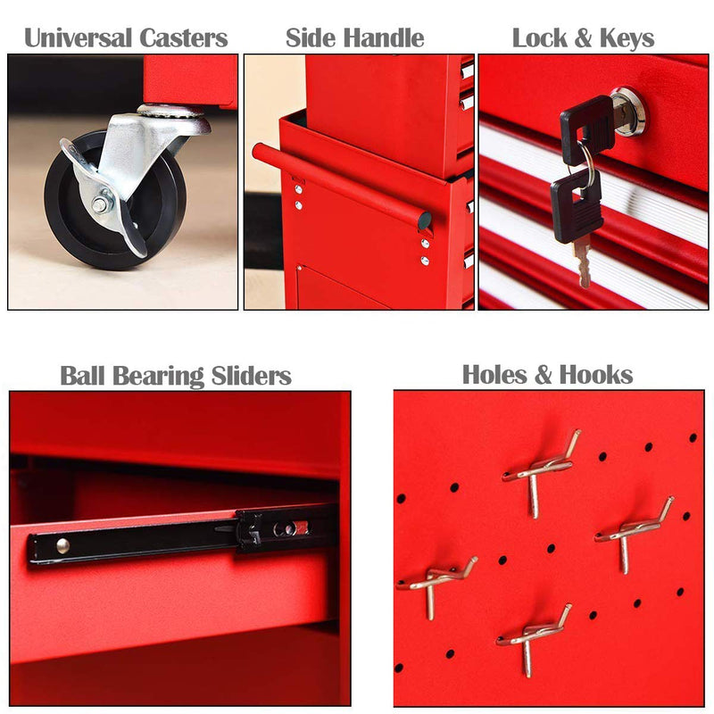 Load image into Gallery viewer, 2PCS Rolling Tool Chest, 6-Drawer Toolbox Set of 2 - GoplusUS

