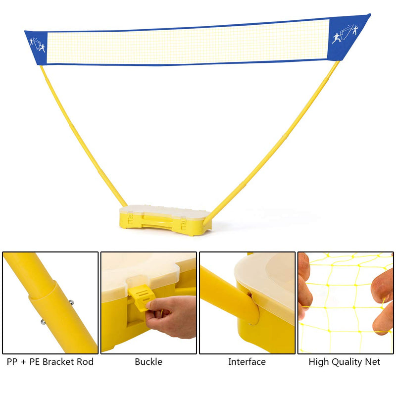 Load image into Gallery viewer, Portable Badminton Set, 10x5 ft Folding Adjustable Volleyball Badminton Net
