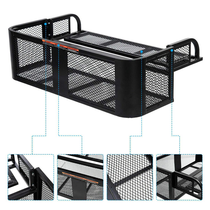 Load image into Gallery viewer, Goplus ATV/UTV Rear Drop Basket, Universal Cargo Basket w/Steel Mesh Surface (Black) - GoplusUS
