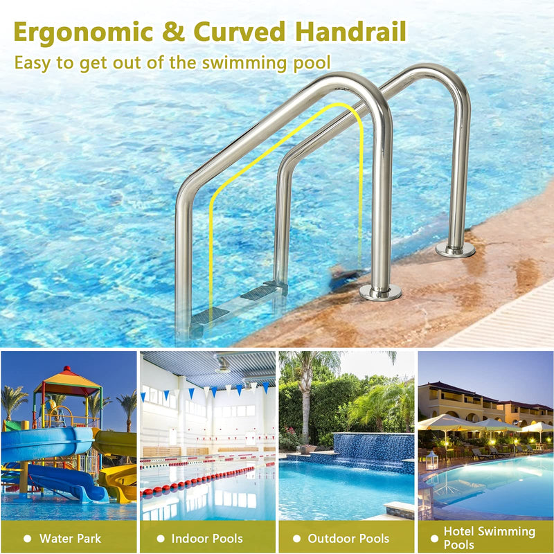 Load image into Gallery viewer, Swimming Pool Ladder, 3-Step In-Ground Stainless Steel Step for Indoor/Outdoor Pool
