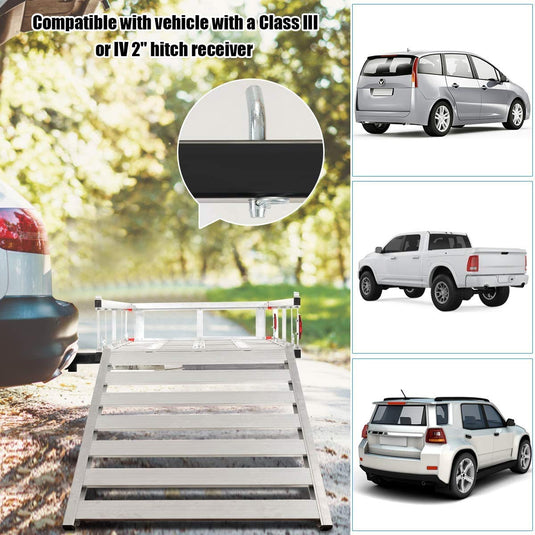 Aluminum Cargo Carrier, 50"x29.5" Hitch Mounted Wheelchair Scooter Mobility Carrier - GoplusUS