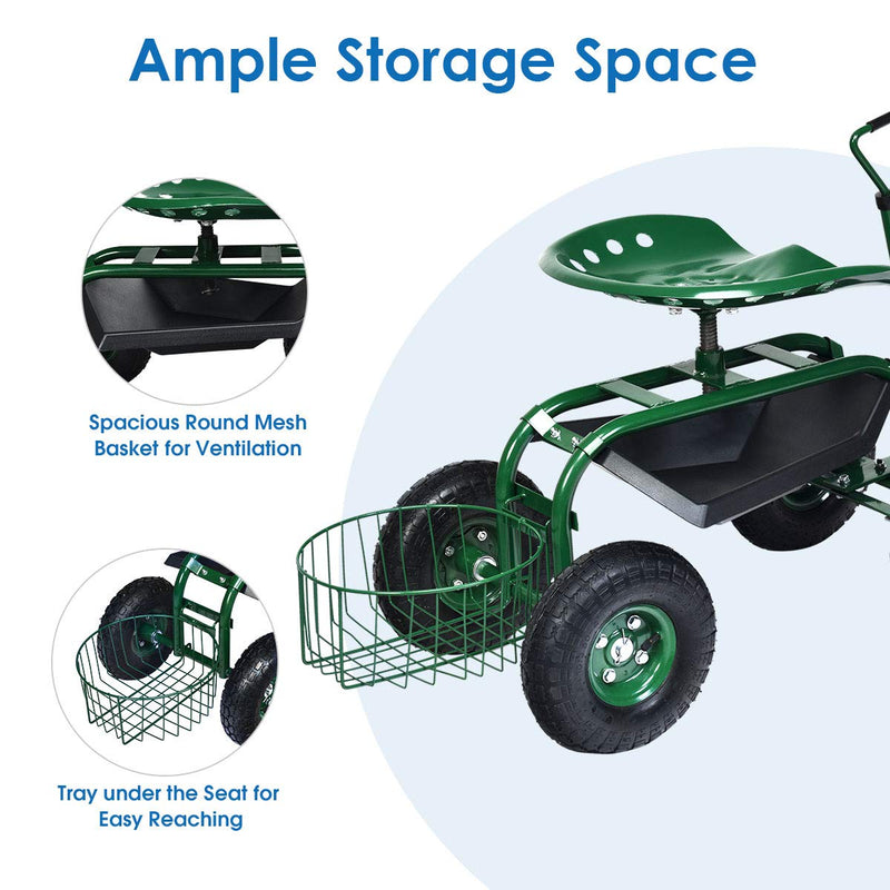 Load image into Gallery viewer, Garden Cart Gardening Workseat w/Wheels - GoplusUS
