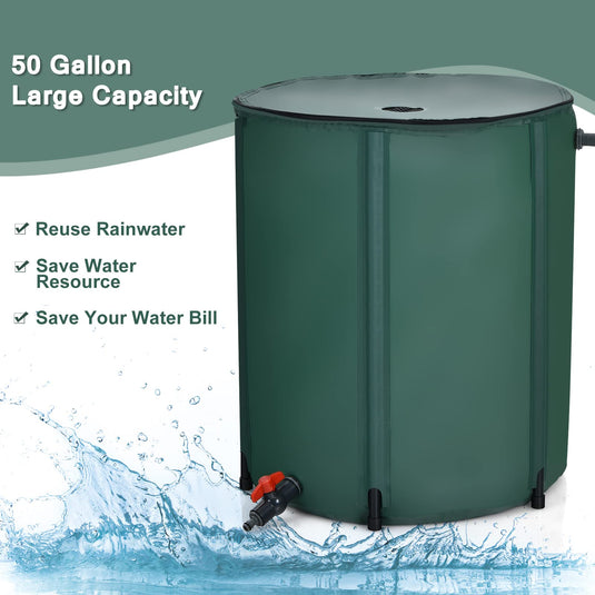 Portable Rain Barrel Water Collector Collapsible Tank