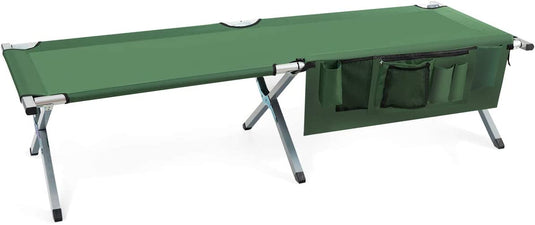 Goplus Folding Camping Cot, Heavy-Duty Foldable Bed for Adults Kids