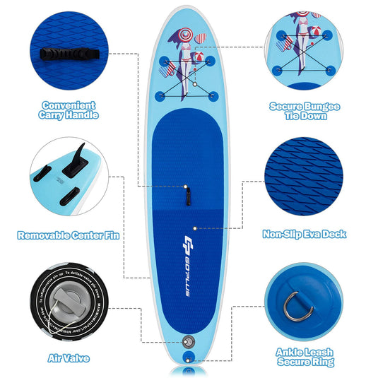 10/ 11FT Inflatable Stand up Paddle Board Latest Inkjet Process Anti-Fading - GoplusUS
