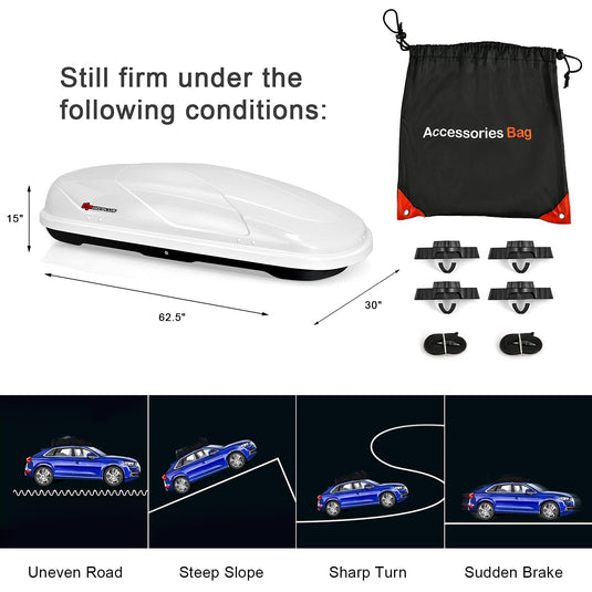 Aerodynamic Car Rooftop Cargo Carrier Bag - Soft Roof Top Luggage Bag for  All Vehicles SUV with/Without Rack – Hard Sides - 4 Adjustable Straps – 8