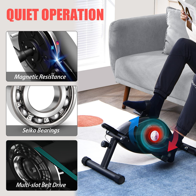 Load image into Gallery viewer, Goplus Under Desk Bike Pedal Exerciser - Stationary Magnetic Mini Exercise Bike with LCD Digital Monitor - GoplusUS
