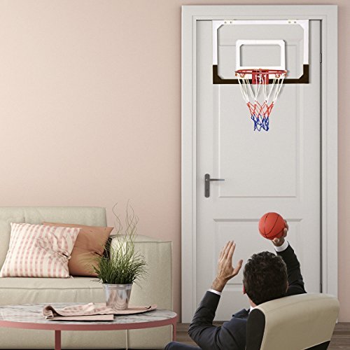Load image into Gallery viewer, Over-The-Door Mini Basketball Hoop Includes Basketball &amp; Hand Pump Indoor Sports - GoplusUS
