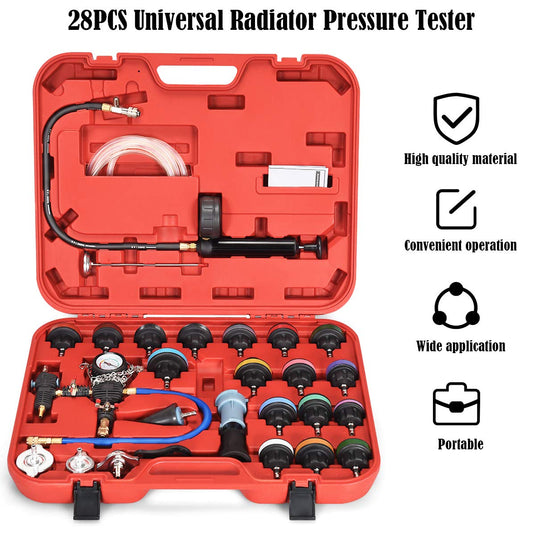 28-Piece Universal Radiator Pressure Tester - GoplusUS