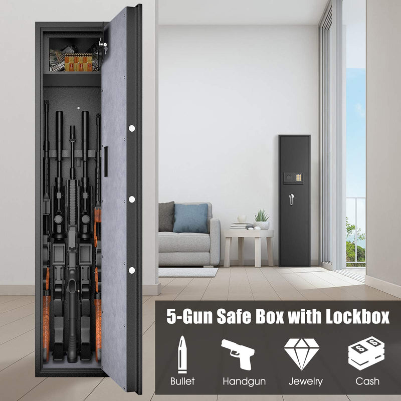 Load image into Gallery viewer, Rifle Gun Safe, Large Long Gun Safe w/Separate Pistol Lock Box
