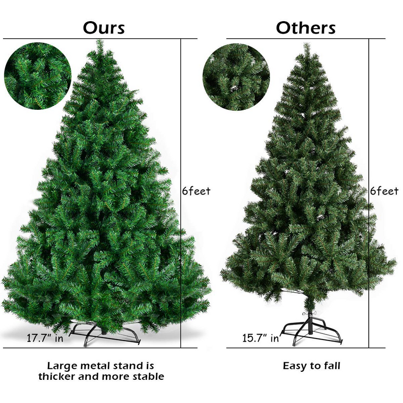 Load image into Gallery viewer, Goplus Artificial Christmas Tree, Unlit Premium Hinged Spruce Xmas Tree with Solid Metal Stand, for Outdoor and Indoor Decor - GoplusUS
