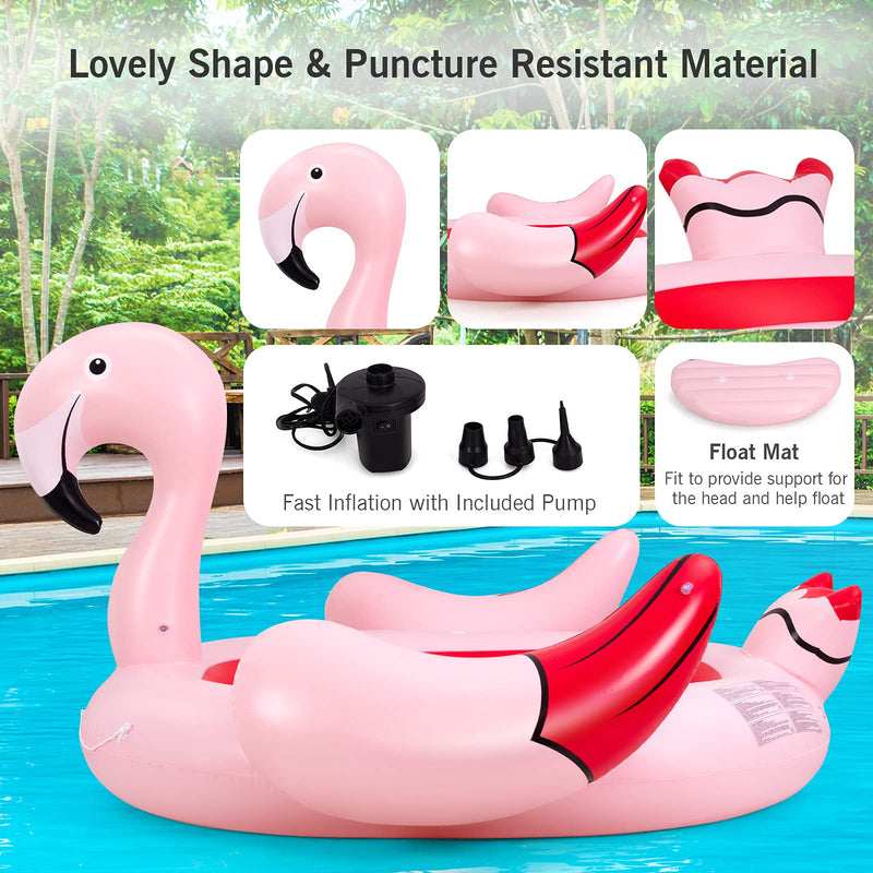 Load image into Gallery viewer, 4-6 People Inflatable Flamingo Floating Island, Giant Float - GoplusUS
