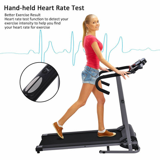 Electric Folding Treadmill with LCD Display and Heart Rate Sensor - GoplusUS
