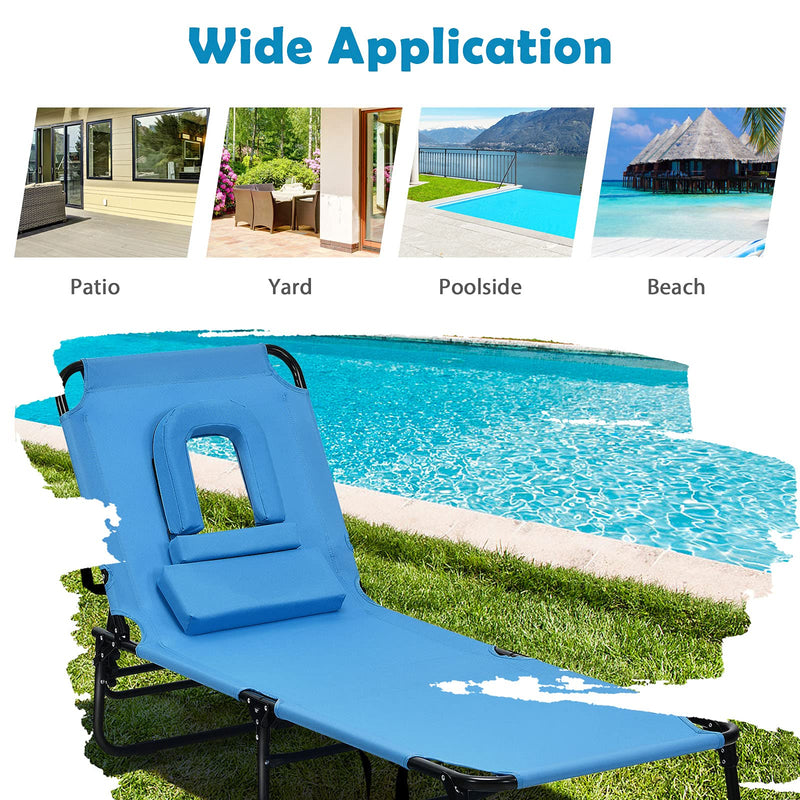 Load image into Gallery viewer, Folding Lounge Chair for Beach Poolside Balcony Patio - GoplusUS
