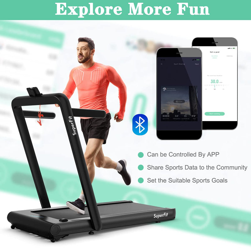 Load image into Gallery viewer, Goplus 2 in 1 Folding Treadmill, 4.75HP Superfit Under Desk Electric Treadmill with APP Control - GoplusUS
