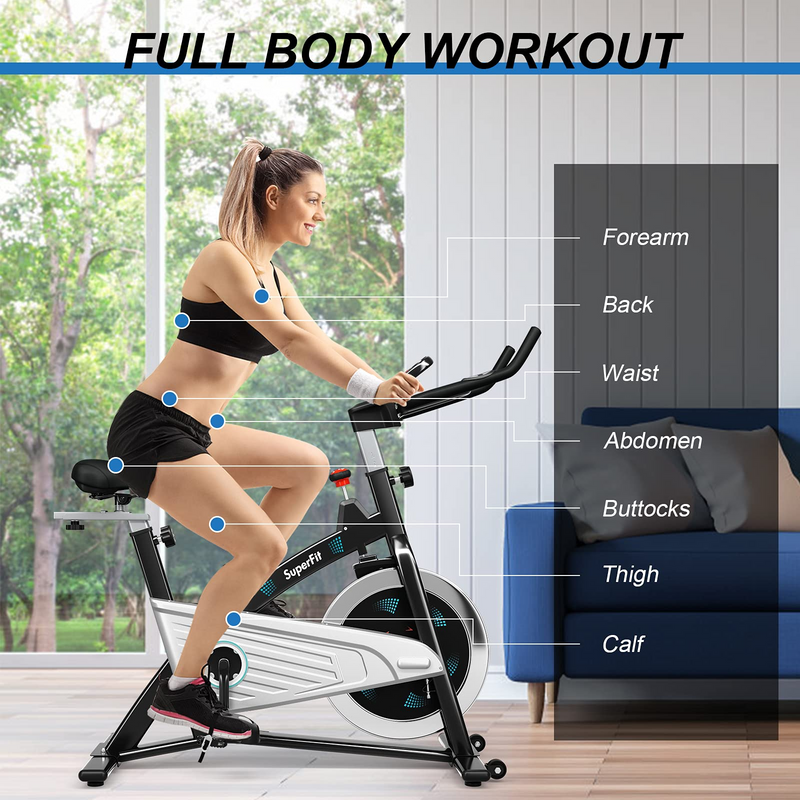 Load image into Gallery viewer, Goplus Magnetic Stationary Bike, Indoor Exercise Cycling Bike Smooth Belt Drive - GoplusUS
