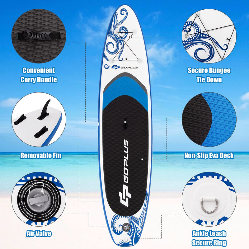 Load image into Gallery viewer, 10.5/11FT Inflatable Stand Up Paddle Board, 6.5&quot; Thick SUP with Carry Bag - GoplusUS
