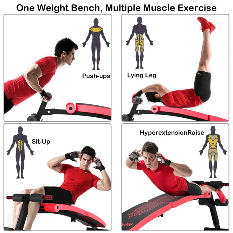 Load image into Gallery viewer, Sit Up Bench Adjustable, Foldable Abdominal Training Workout Slant Bench
