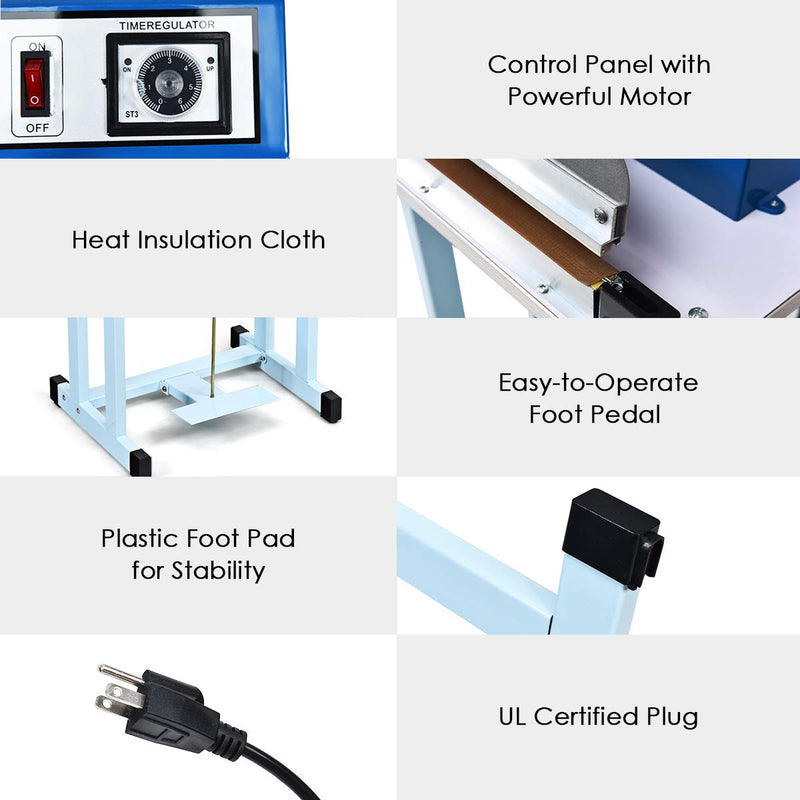 Load image into Gallery viewer, 110V 12&quot; Foot Pedal Impulse Sealer with Cutter - GoplusUS
