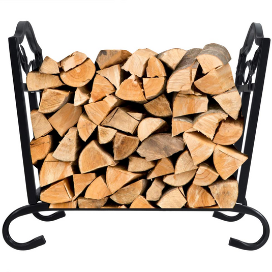Goplus Foldable Firewood Log Rack, Wrought Iron Firewood Storage Carrier - GoplusUS