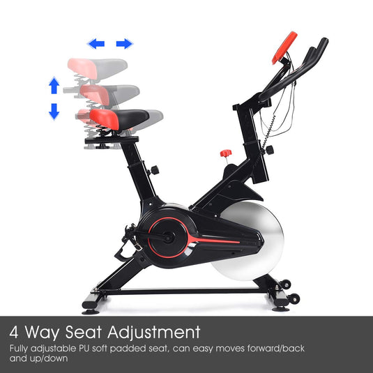Stationary Bicycle, Indoor Cycling Bike, with Heart Rate Sensors