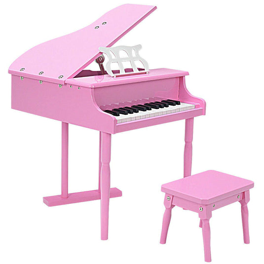 Classical Kids Piano, 30 Keys Wood Toy Grand Piano - GoplusUS