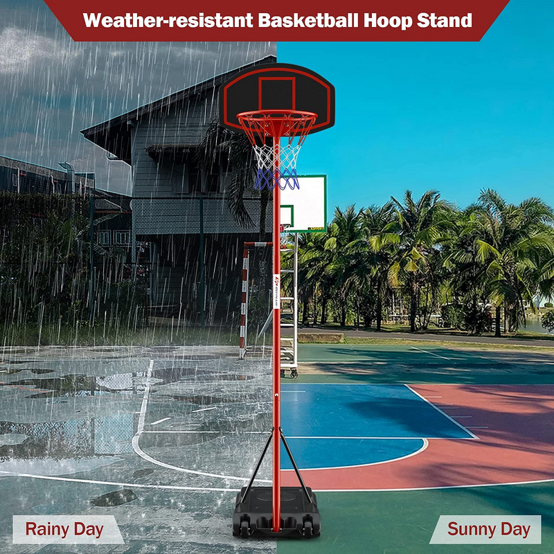 Load image into Gallery viewer, Portable Basketball Hoop, Height Adjustable Basketball Goal System [6.5FT-8.5FT] w/Shatterproof Backboard
