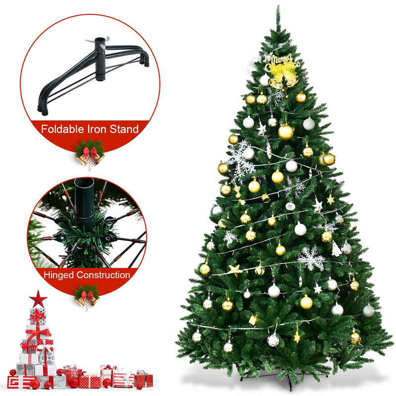 Load image into Gallery viewer, 9ft Artificial Douglas Christmas Tree, Unlit Hinged Pine Tree, with 3594 Branch Tips and Solid Metal Stand - GoplusUS
