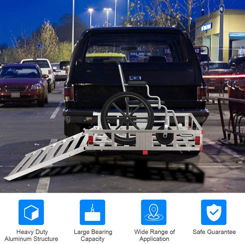 Load image into Gallery viewer, Aluminum Cargo Carrier, 50&quot;x29.5&quot; Hitch Mounted Wheelchair Scooter Mobility Carrier - GoplusUS
