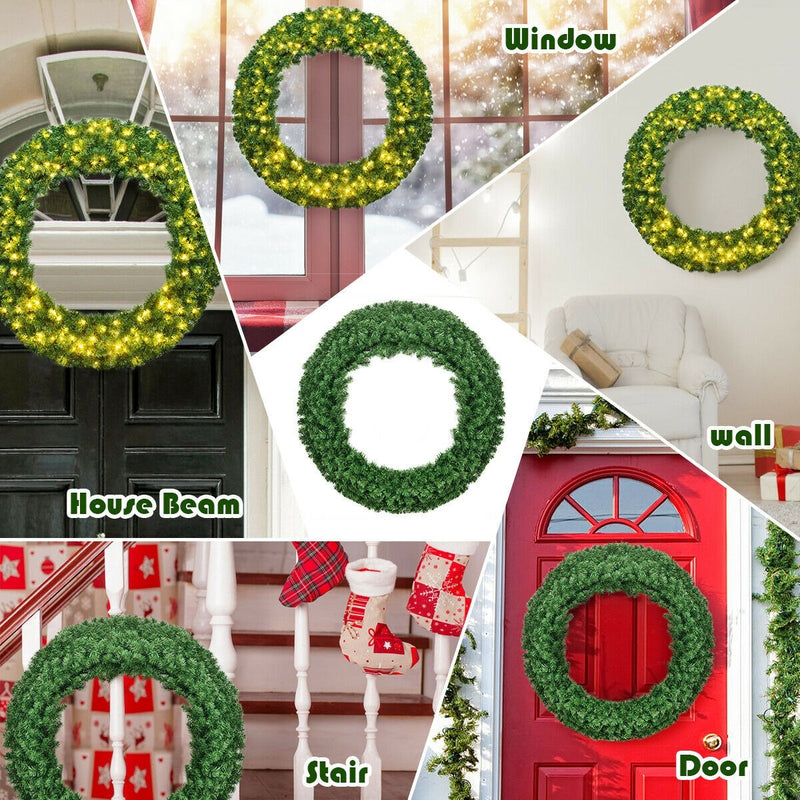 Load image into Gallery viewer, 48&quot; Pre-lit Cordless Artificial Christmas Wreath - GoplusUS
