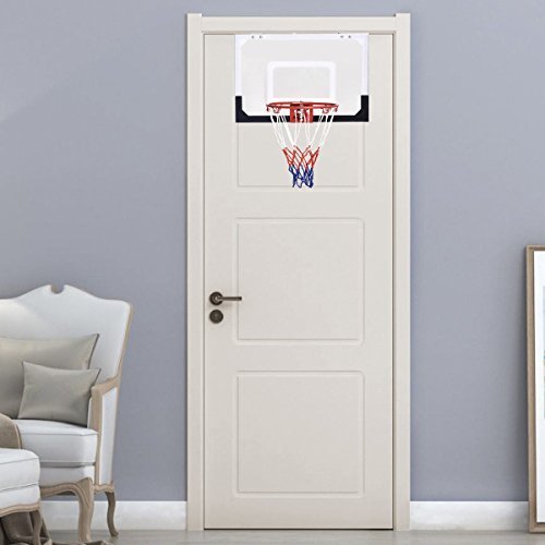 Over-The-Door Mini Basketball Hoop Includes Basketball & Hand Pump Indoor Sports - GoplusUS