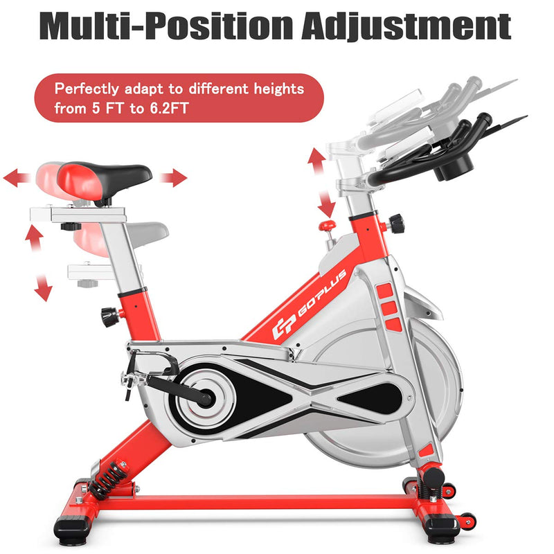 Load image into Gallery viewer, Adjustable Exercise Bike, Stationary Silent Bicycle with Dual-Spring Shock Absorption - GoplusUS
