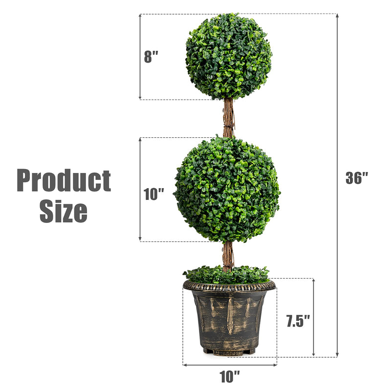 Load image into Gallery viewer, 3 Ft /4 Ft Artificial Boxwood Topiary Tree, Fake Greenery Plants Ball Tree - GoplusUS

