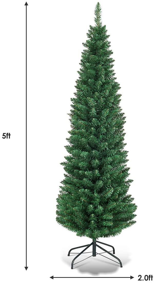 Pencil Christmas Tree, Artificial Slim Skinny Tree - GoplusUS