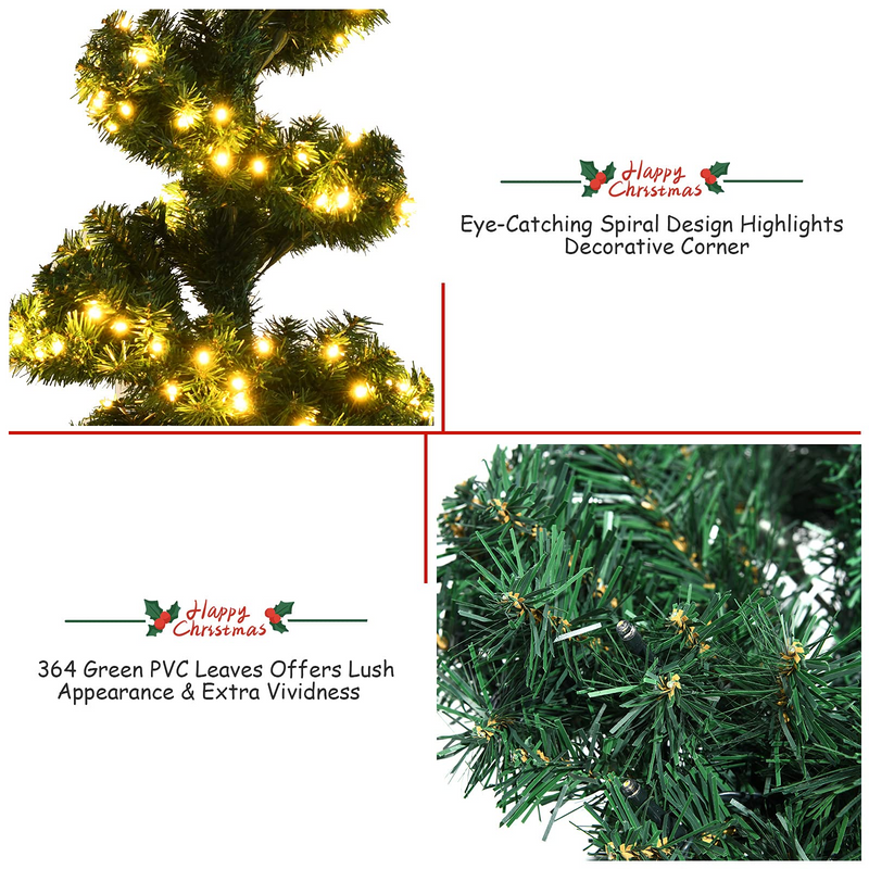 Load image into Gallery viewer, Goplus 4ft Pre-Lit Artificial Spiral Christmas Tree, Topiary Entrance Tree with 150 LED Lights - GoplusUS
