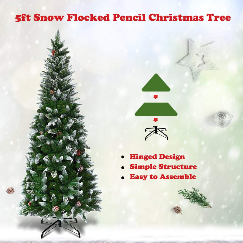 Load image into Gallery viewer, 5ft, 6FT 7.5FT Artificial Pencil Christmas Tree - GoplusUS
