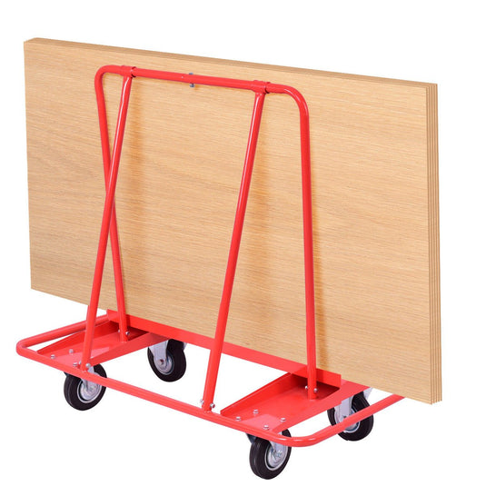 Drywall Sheet Cart Heavy Duty Dolly Handling Sheetrock Panel Red - GoplusUS