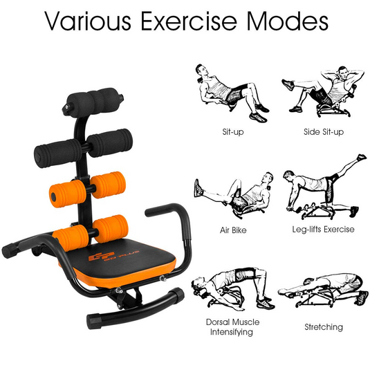 Goplus Core & Abdominal Trainers, Twister Trainer Ab Exercise Machine Height Adjustable - GoplusUS