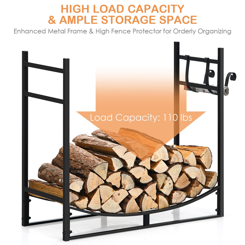 Load image into Gallery viewer, Firewood Rack, 33&#39; Heavy Duty Metal Wood Log Holder - GoplusUS
