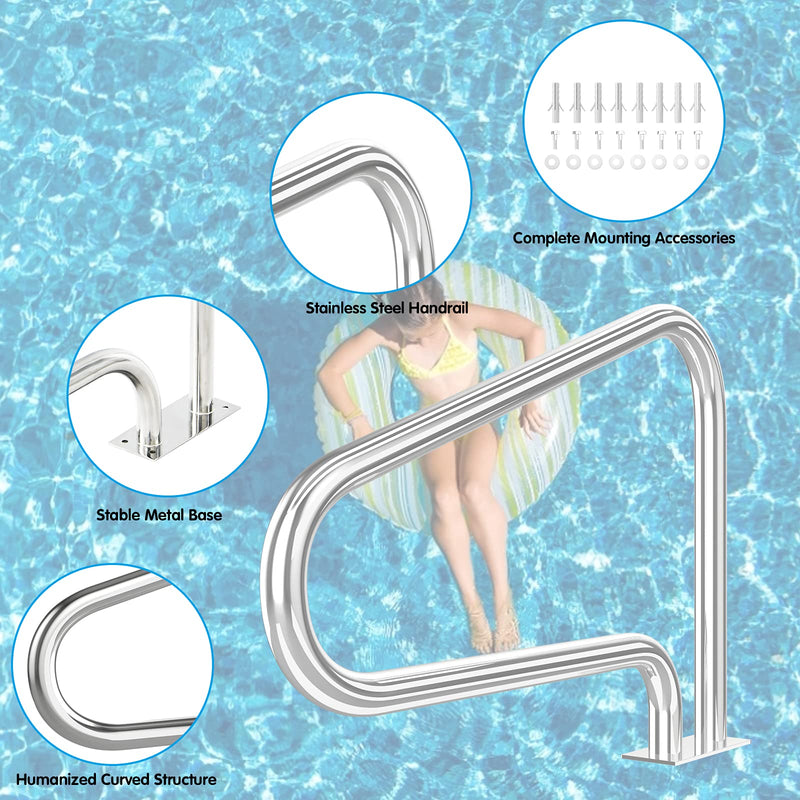 Load image into Gallery viewer, Pool Hand Rail, 2 PCS Easy Mount Hand Grab Rail - GoplusUS
