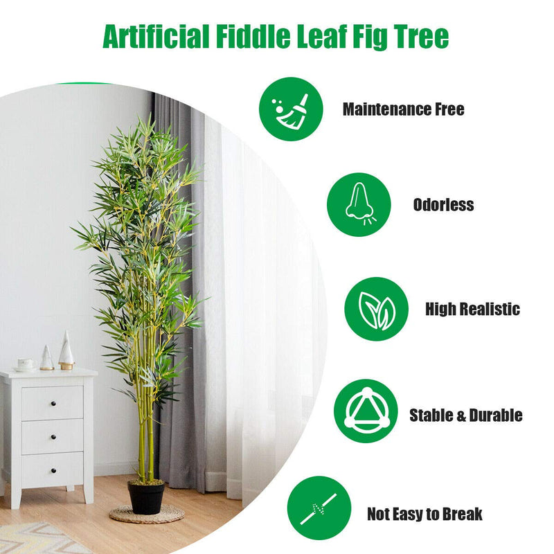 Load image into Gallery viewer, 6ft Fake Bamboo Tree Artificial Greenery Plants in Nursery Pot Decorative Trees - GoplusUS
