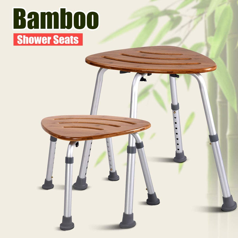 Load image into Gallery viewer, Bamboo Bath Seat, Waterproof Bathroom Shower Seat - GoplusUS
