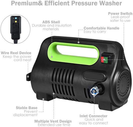 Compact Pressure Washer Portable High Power Car Cleaning Machine - GoplusUS