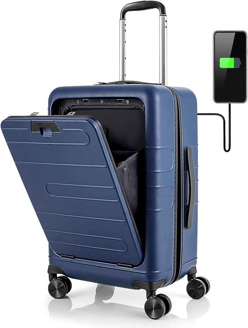 Load image into Gallery viewer, Goplus Carry On Luggage, 20 Inch PC Hardside Suitcase with Front Pocket
