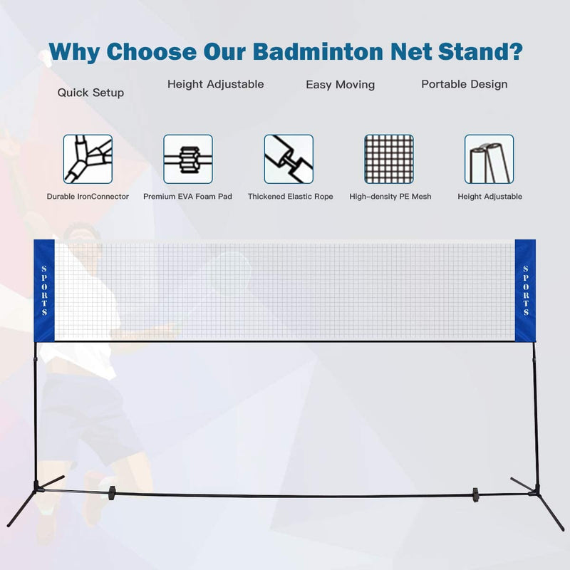 Load image into Gallery viewer, Portable Badminton Net, 2.5&#39; to 5&#39; Height Adjustable - GoplusUS
