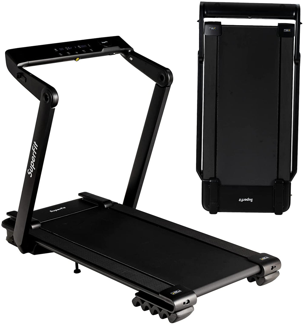 4.0HP Heavy Duty Folding Treadmill, Electric Foldable Superfit Treadmill with LED Touch Screen - GoplusUS