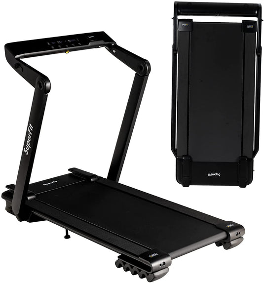 4.0HP Heavy Duty Folding Treadmill, Electric Foldable Superfit Treadmill with LED Touch Screen - GoplusUS